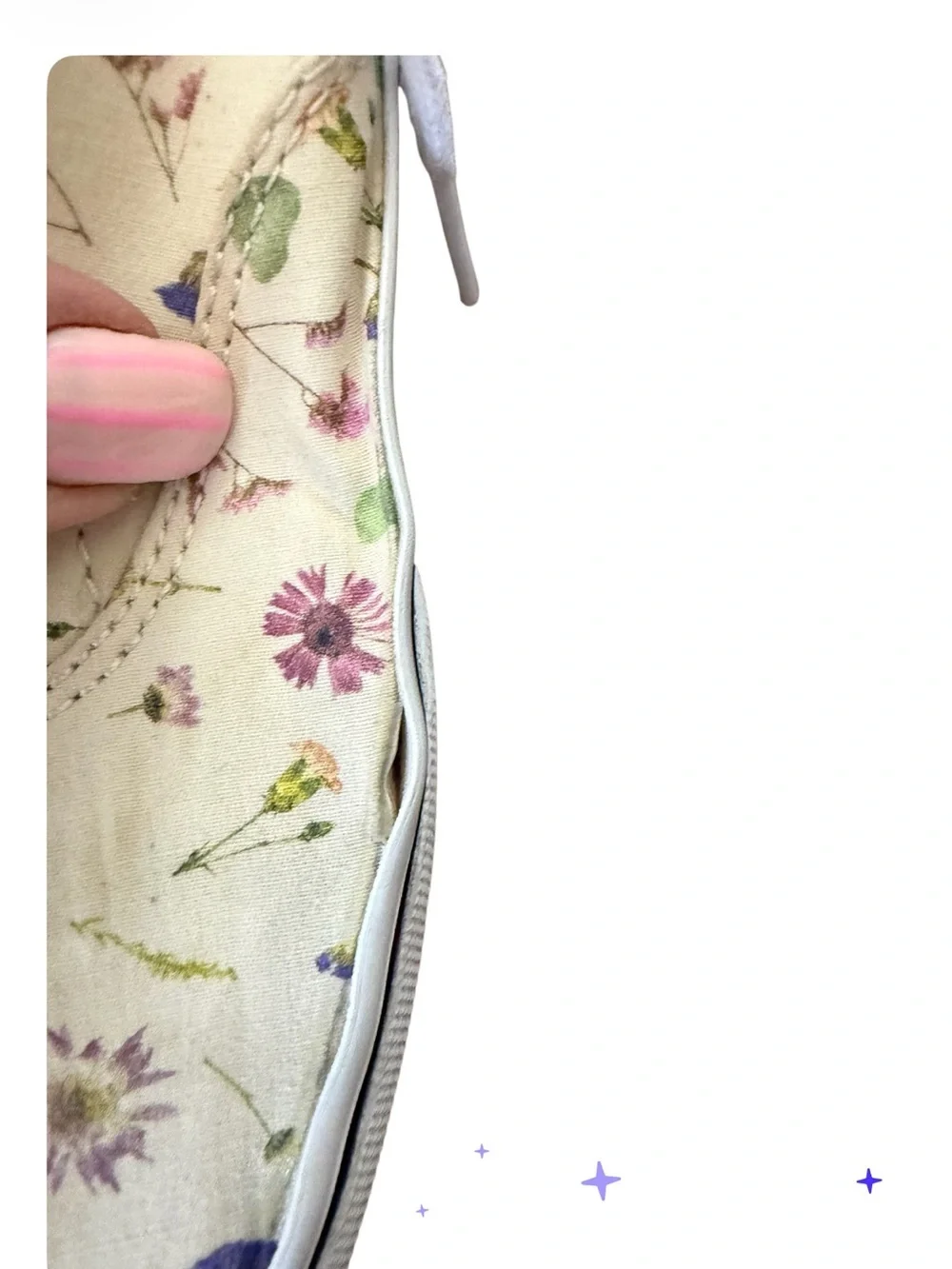 Vans Doheny Pressed Flower Canvas Sneakers with White Laces-Size 7.5